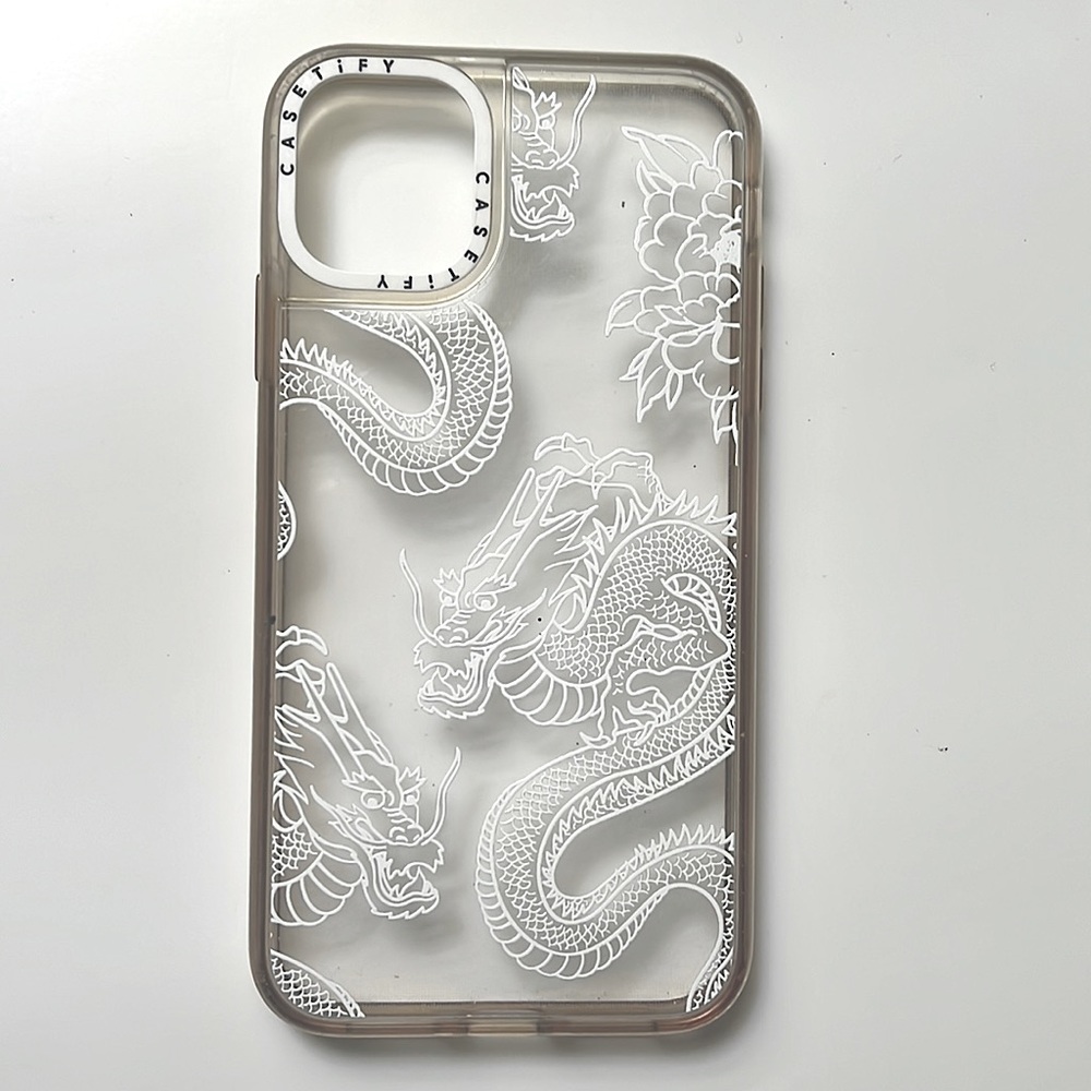 iphone 11 clear/white casetify dragon case